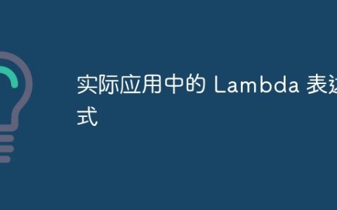 实际应用中的 Lambda 表达式