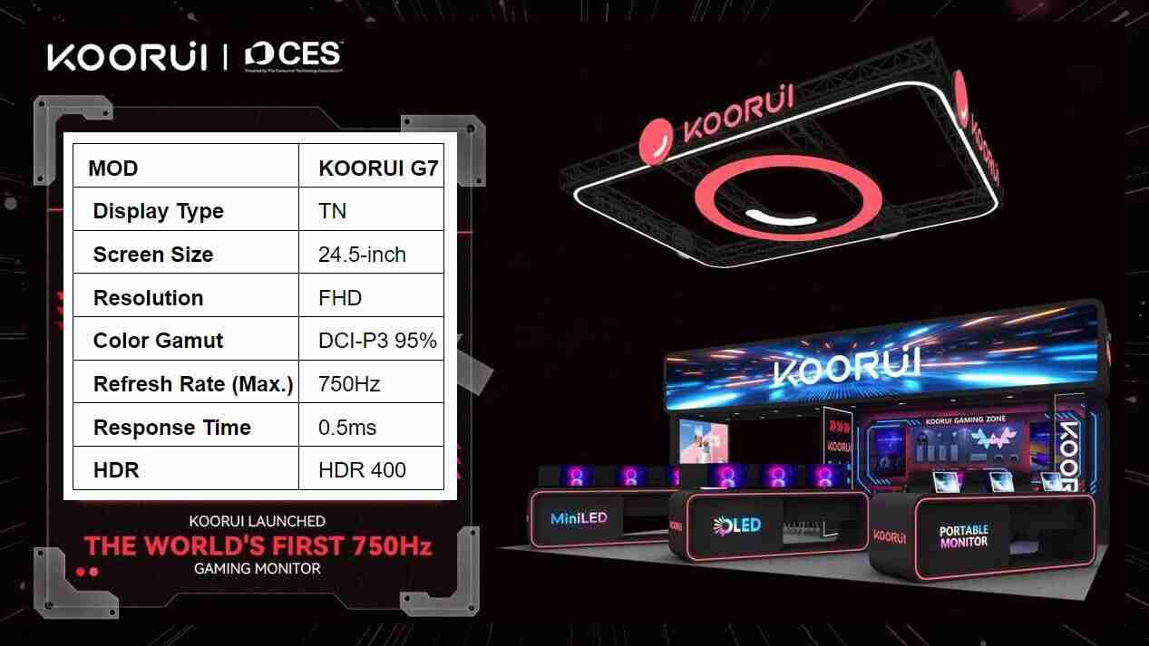 科睿将发全球首款 750Hz 消费级显示器:24.5 英寸、DCI-P3 95% 色域,突破刷新率极限