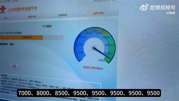 全中国最快家庭宽带!万兆光网实测:下行9500 上行1100
