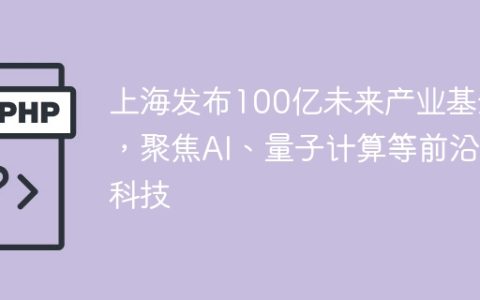 上海发布100亿未来产业基金，聚焦AI、量子计算等前沿科技