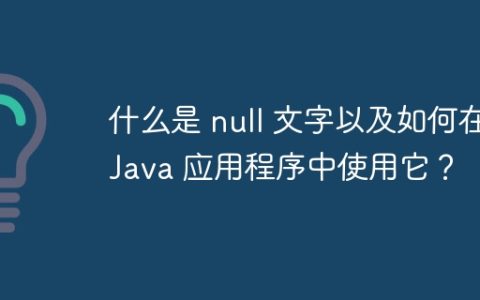 什么是 null 文字以及如何在 Java 应用程序中使用它？