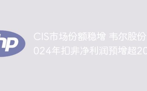 CIS市场份额稳增 韦尔股份2024年扣非净利润预增超20倍