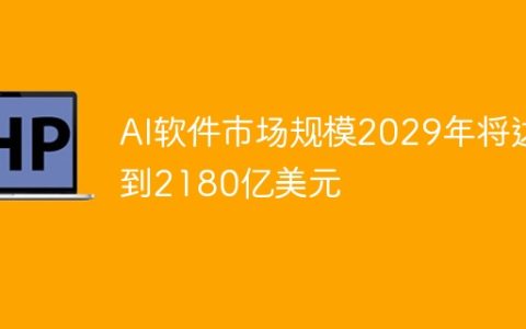 AI软件市场规模2029年将达到2180亿美元