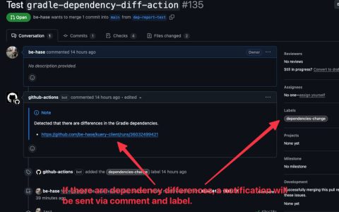 可视化gradle依赖差异！引入“ gradle依赖性-diff-action”