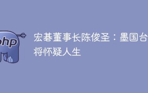 宏碁董事长陈俊圣：墨国台链将怀疑人生