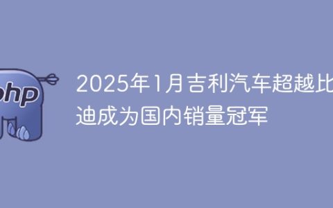 2025年1月吉利汽车超越比亚迪成为国内销量冠军