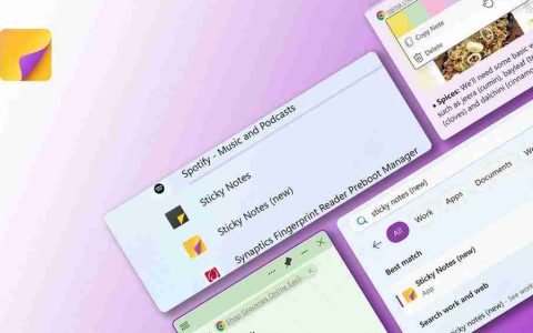 微软更新稳定版便笺（Sticky Notes）应用：新增窗口置顶、复制笔