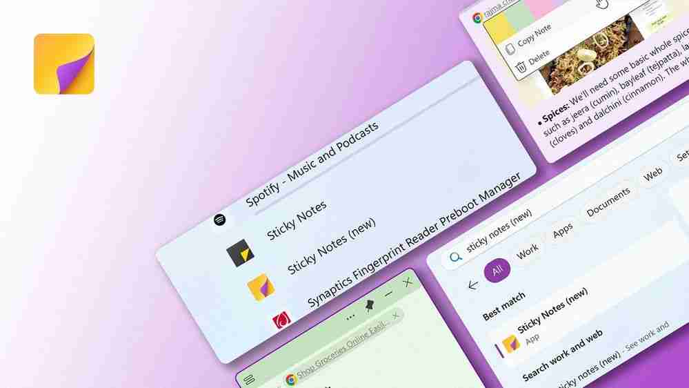 微软更新稳定版便笺(Sticky Notes)应用:新增窗口置顶、复制笔