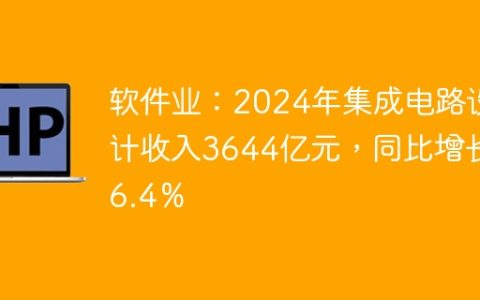 软件业：2024年集成电路设计收入3644亿元，同比增长16.4％
