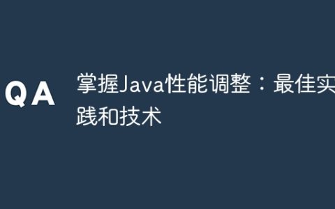 掌握Java性能调整：最佳实践和技术