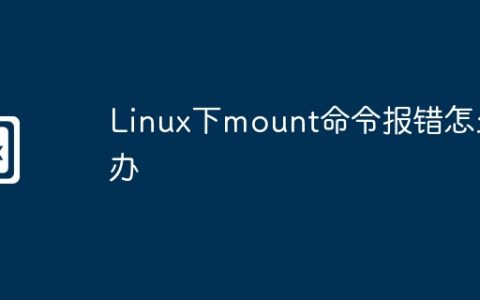 Linux下mount命令报错怎么办
