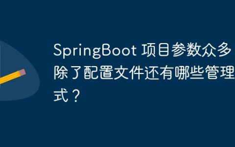 SpringBoot 项目参数众多，除了配置文件还有哪些管理方式？