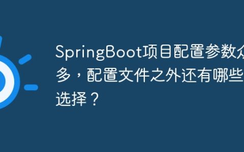 SpringBoot项目配置参数众多，配置文件之外还有哪些选择？