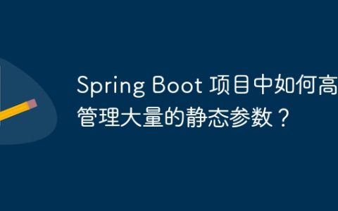 Spring Boot 项目中如何高效管理大量的静态参数？