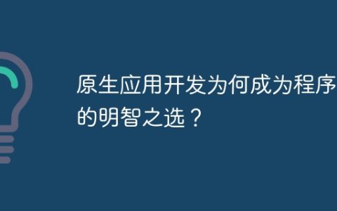 原生应用开发为何成为程序员的明智之选？