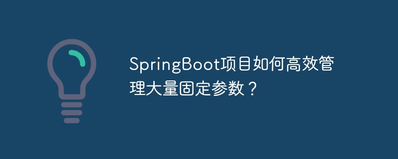 springboot项目如何高效管理大量固定参数?