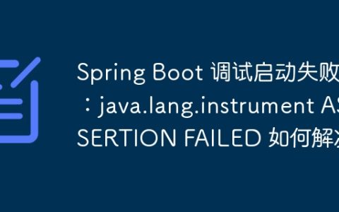 Spring Boot 调试启动失败：java.lang.instrument ASSERTION FAILED 如何解决？