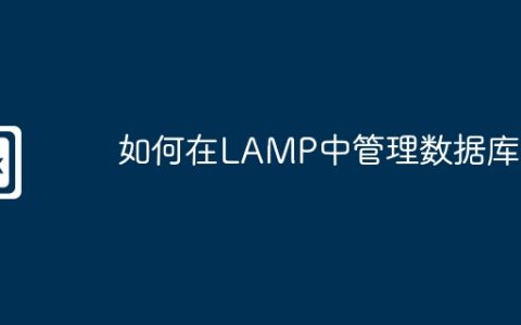 如何在LAMP中管理数据库