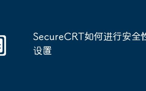 SecureCRT如何进行安全性设置