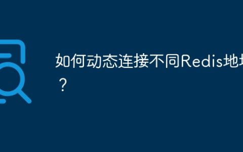 如何动态连接不同Redis地址？