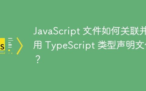 JavaScript 文件如何关联并使用 TypeScript 类型声明文件？