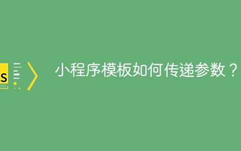 小程序模板如何传递参数？
