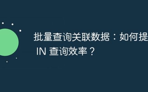 批量查询关联数据：如何提升 IN 查询效率？