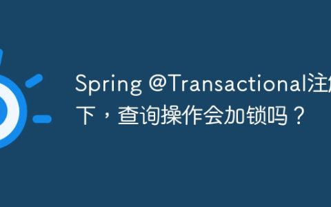 Spring @Transactional注解下，查询操作会加锁吗？