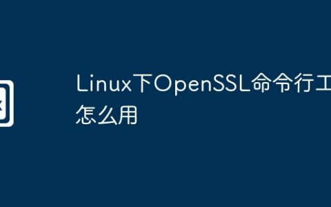 Linux下OpenSSL命令行工具怎么用
