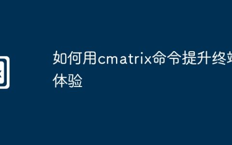 如何用cmatrix命令提升终端体验