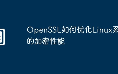 OpenSSL如何优化Linux系统的加密性能
