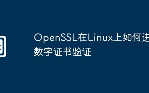 OpenSSL在Linux上如何进行数字证书验证