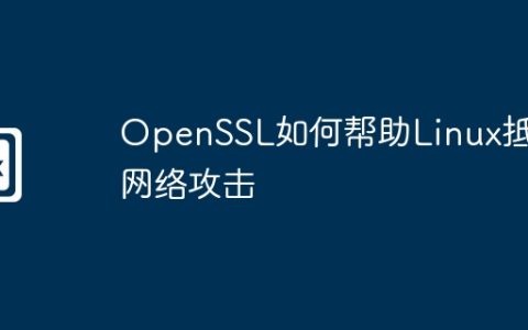 OpenSSL如何帮助Linux抵御网络攻击