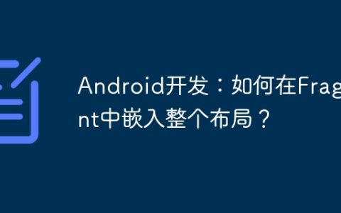 Android开发：如何在Fragment中嵌入整个布局？