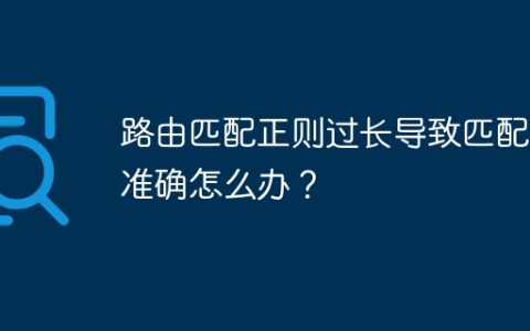 路由匹配正则过长导致匹配不准确怎么办？