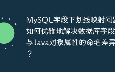 MySQL字段下划线映射问题：如何优雅地解决数据库字段与Java对象属性的命名差异？