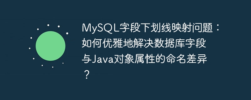 mysql字段下划线映射问题:如何优雅地解决数据库字段与java对象属性的命名差异?