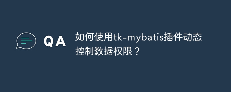 如何使用tk-mybatis插件动态控制数据权限？