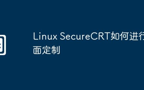 Linux SecureCRT如何进行界面定制
