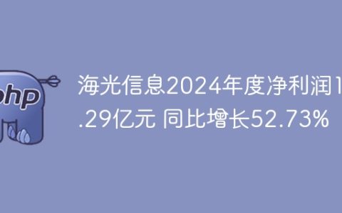 海光信息2024年度净利润19.29亿元 同比增长52.73%