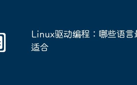 Linux驱动编程：哪些语言最适合