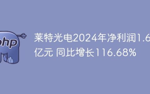 莱特光电2024年净利润1.67亿元 同比增长116.68%