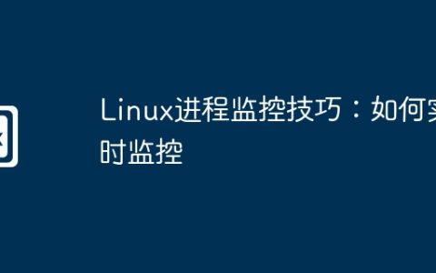 Linux进程监控技巧：如何实时监控