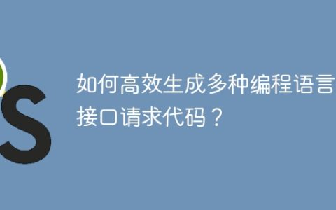 如何高效生成多种编程语言的接口请求代码？