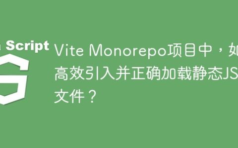 Vite Monorepo项目中，如何高效引入并正确加载静态JS文件？