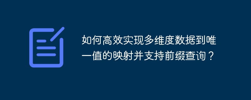 如何高效实现多维度数据到唯一值的映射并支持前缀查询?
