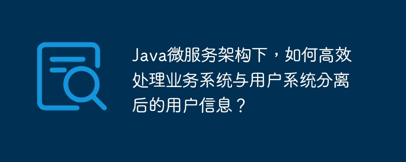 java微服务架构下，如何高效处理业务系统与用户系统分离后的用户信息？