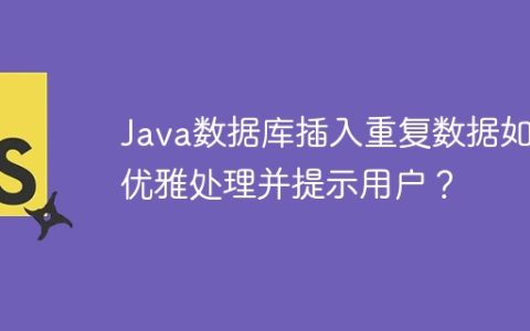 Java数据库插入重复数据如何优雅处理并提示用户？