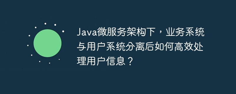 java微服务架构下,业务系统与用户系统分离后如何高效处理用户信息?