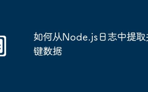 如何从Node.js日志中提取关键数据